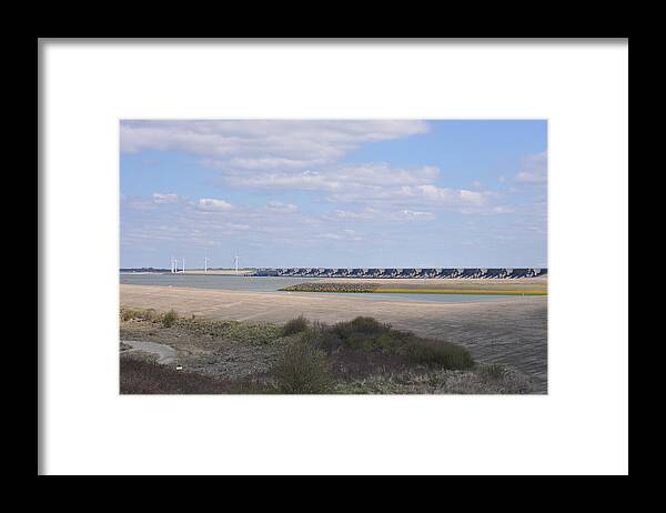 Photo Of Deltaworks Framed Print featuring the photograph Haringvliet dam by Eduard Meinema