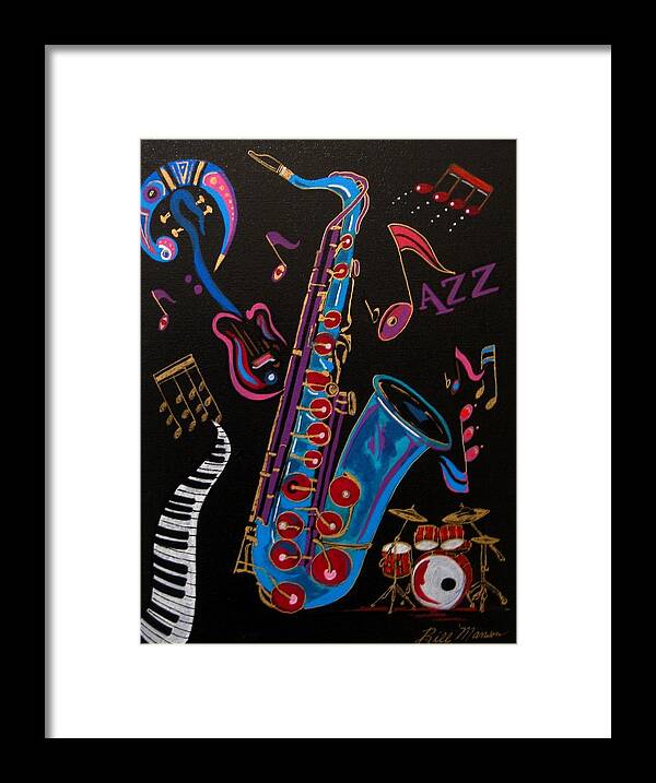 Original Framed Print featuring the painting Harmony in Jazz by Bill Manson