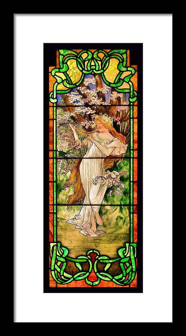 Stained Glass Framed Print featuring the photograph Harpist by Kristin Elmquist