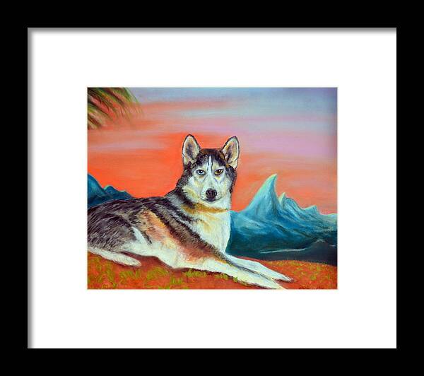 Wolf Framed Print featuring the pastel Harry by Antonia Citrino