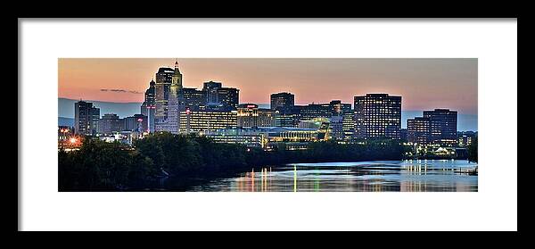 Hartford Framed Print featuring the photograph Hartford in Panoramic Sunset by Frozen in Time Fine Art Photography