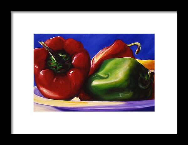 Still Life Framed Print featuring the painting Harvest Festival Peppers by Shannon Grissom