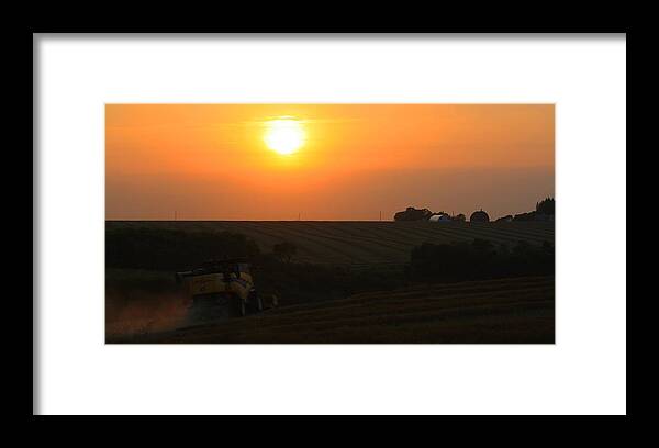  Framed Print featuring the photograph Harvest Sunset by David Matthews