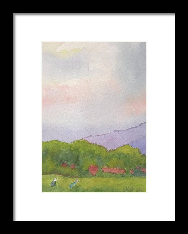 Watercolor Framed Print featuring the painting Harvest Time by Marcy Brennan