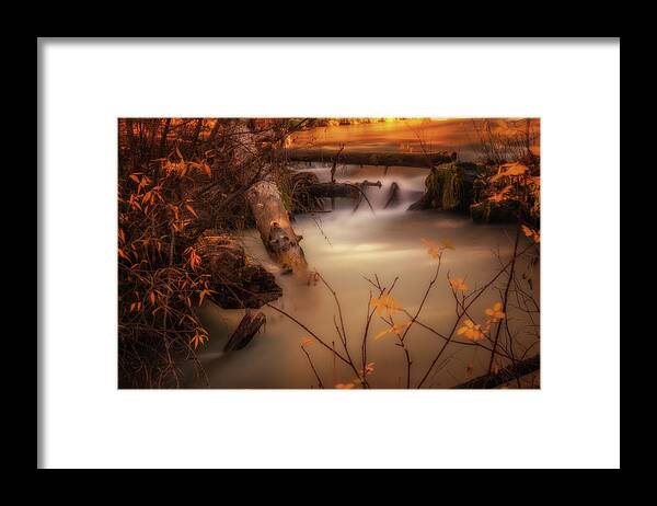 Colorful Framed Print featuring the photograph Hat Creek in Gold by Marnie Patchett