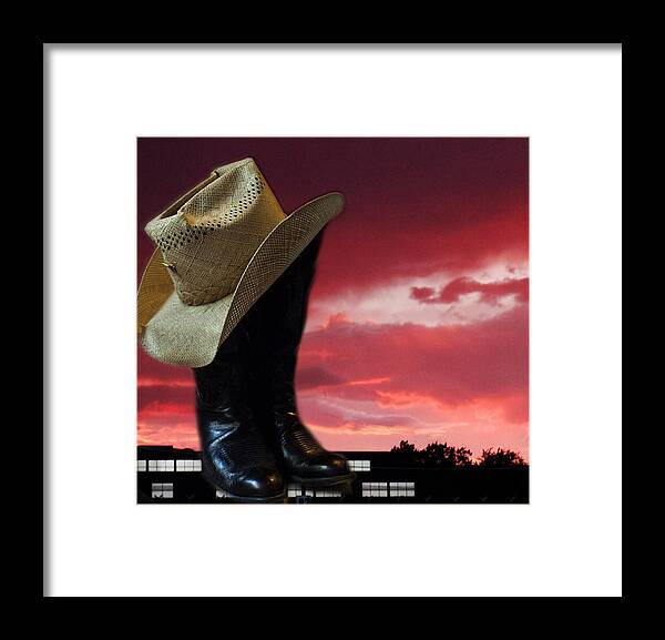 West Framed Print featuring the photograph Hat n Boots 11 by Chuck Shafer