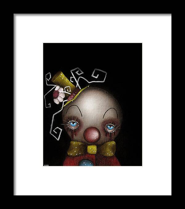 Abril Andrade Griffith Framed Print featuring the painting Hatter Clown by Abril Andrade
