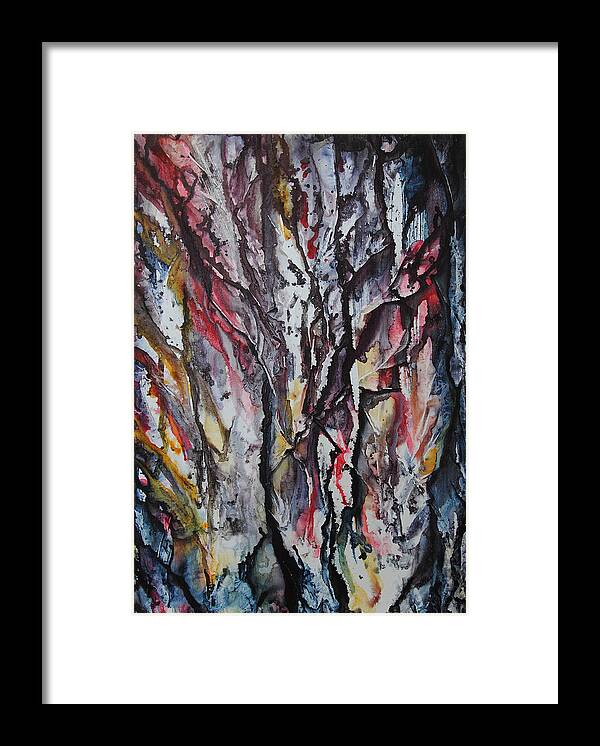 Woods Framed Print featuring the painting Haunted Forest by Vallee Johnson