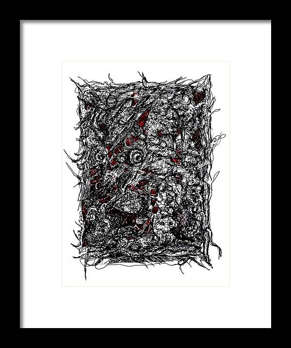 Drawing Framed Print featuring the drawing Haunted Room by Steven Barrett