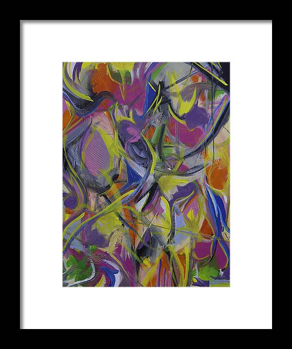 Abstract Framed Print featuring the painting Hava Tampa Slash by Julius Hannah