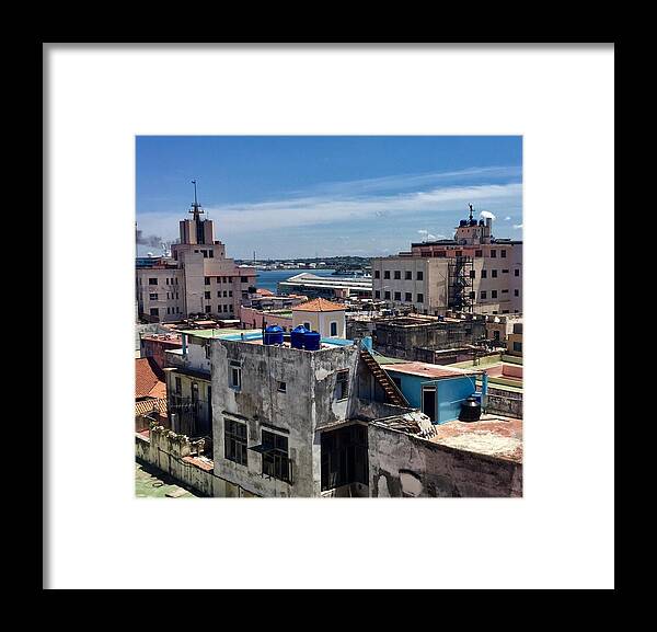 Cuba Framed Print featuring the photograph Havana by Rooftop by Kerry Obrist