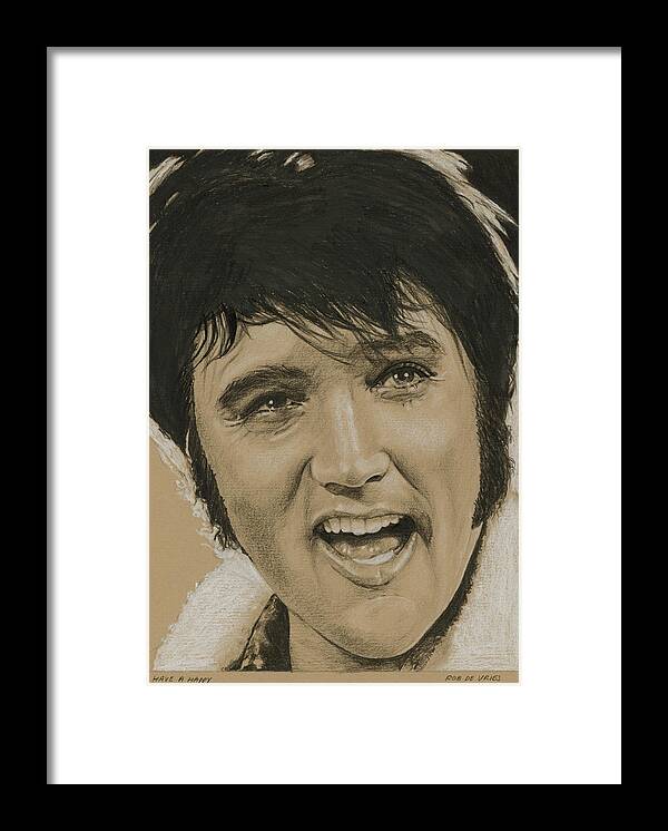 Elvis Framed Print featuring the drawing Have a happy by Rob De Vries