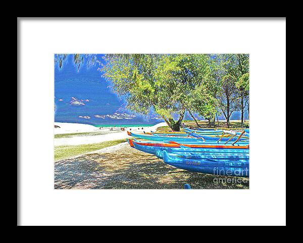 Hawaii Framed Print featuring the photograph Hawaii Boats by Larry Mulvehill