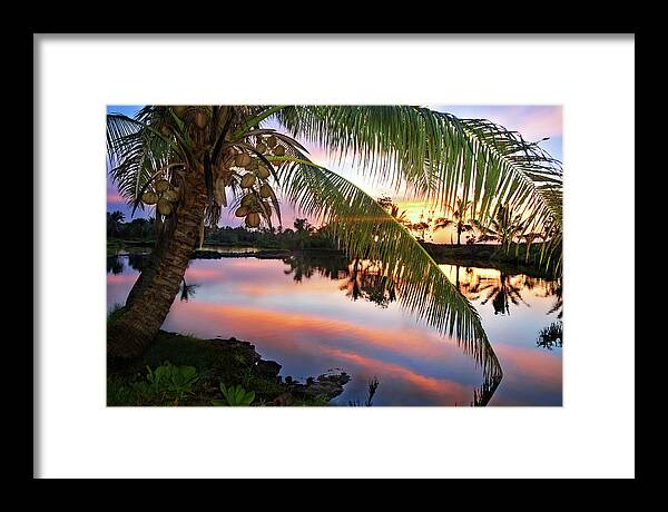 Hawaii Framed Print featuring the photograph Hawai'i Lagoon Sunrise by Jeannee Gannuch