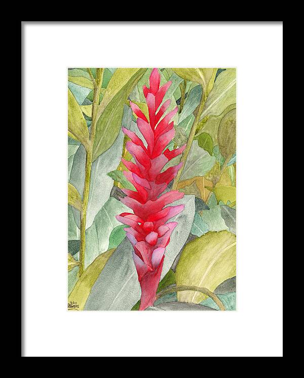 Floral Framed Print featuring the painting Hawaiian Beauty by Ken Powers
