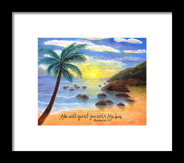 Hanauma Bay Framed Print featuring the painting Hawaiian Sunset by Catherine Saldana