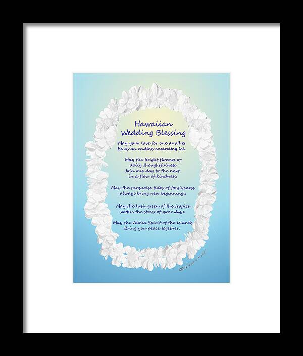 Hawaiian Framed Print featuring the drawing Hawaiian Wedding Blessing by Jacqueline Shuler