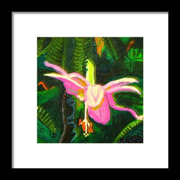Hawaii Framed Print featuring the painting Hawaiian Wildflower by Angela Annas