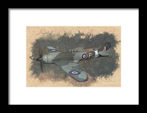 Spitfire Framed Print featuring the painting Hawker Tempest Fighter by Esoterica Art Agency