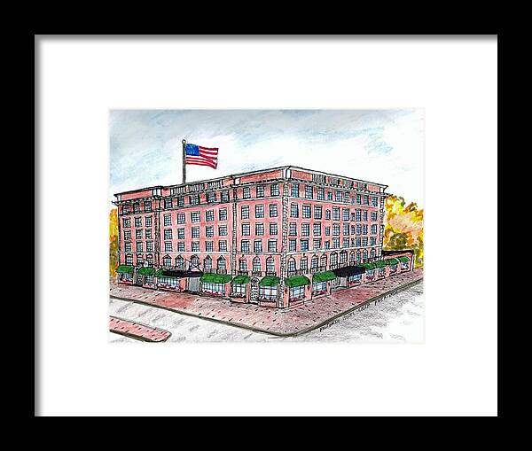Paul Meinerth Artist Framed Print featuring the drawing Hawthorne Hotel by Paul Meinerth