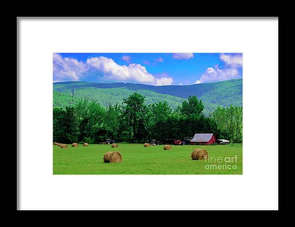 Photo For Sale Framed Print featuring the photograph Hay Bale Farm by Robert Wilder Jr