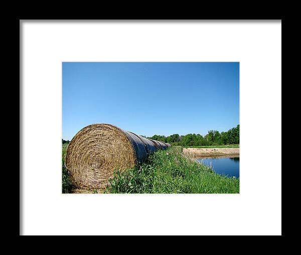 Landscape Framed Print featuring the photograph Hay Roll by Todd Zabel