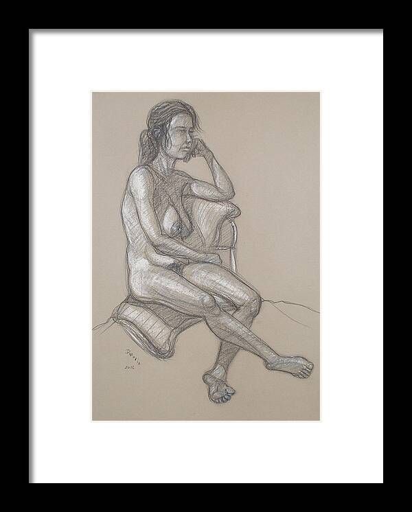 Realism Framed Print featuring the drawing Haydyn Seated by Donelli DiMaria