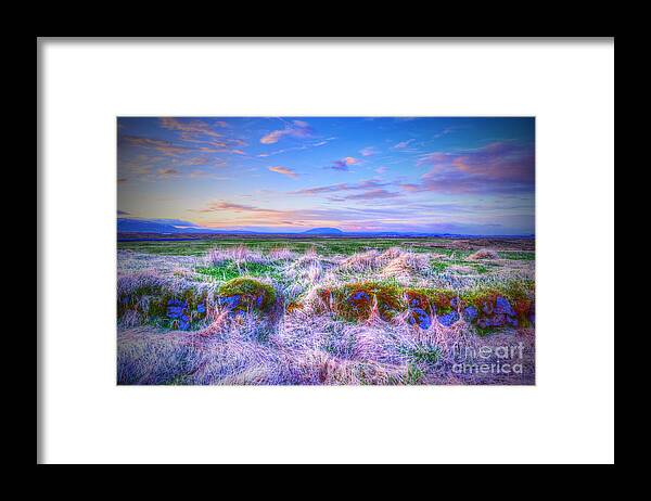 Selfoss Framed Print featuring the photograph Hayfield near Selfoss Iceland by Jack Torcello