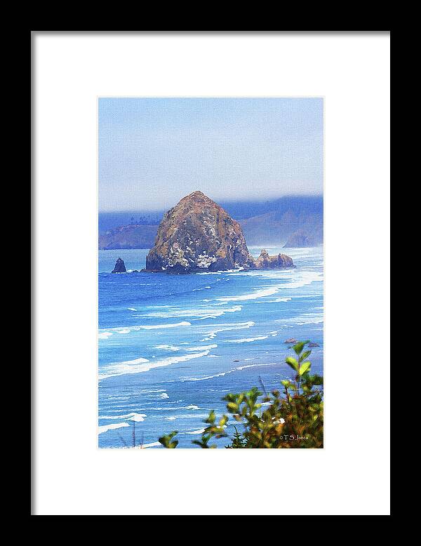 Haystack Rock Oregon Framed Print featuring the photograph Haystack Rock Oregon by Tom Janca