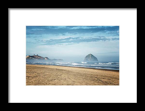 Oregon Coast Framed Print featuring the photograph Haystack Rock Pacific City by Tom Singleton