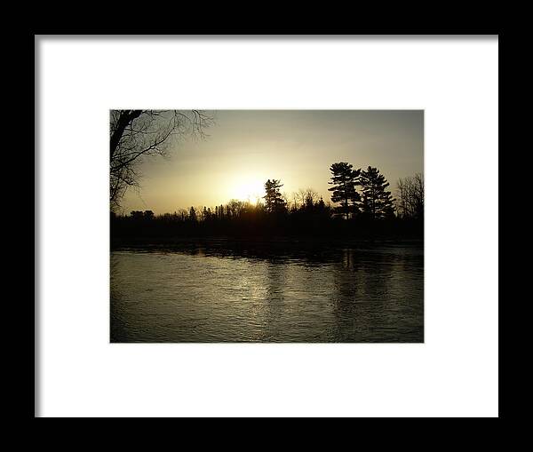Mississippi River Framed Print featuring the photograph Hazy Mississippi river Sunrise by Kent Lorentzen