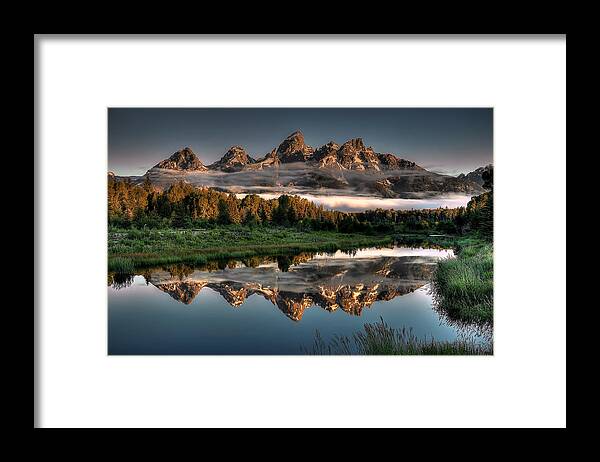 Schwabacher Landing Framed Print featuring the photograph Hazy Reflections at Scwabacher Landing by Ryan Smith