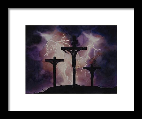 Jesus Framed Print featuring the painting He Paid our Dept by Heidi E Nelson