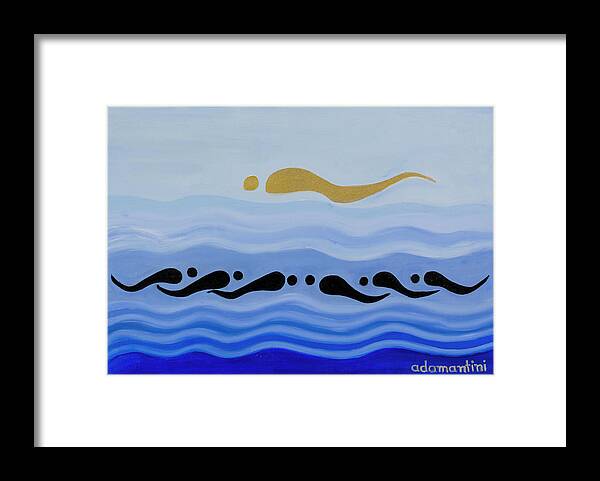 He Tu Water Framed Print featuring the painting He Tu Water by Adamantini