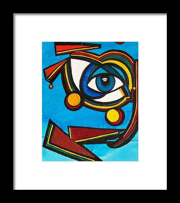 Abstract Framed Print featuring the painting HE by Valerie Wolf