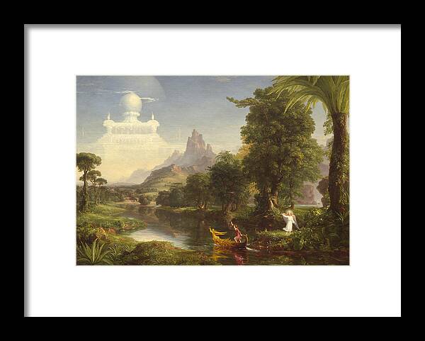 Thomas Cole Framed Print featuring the painting He Voyage Of Life by MotionAge Designs
