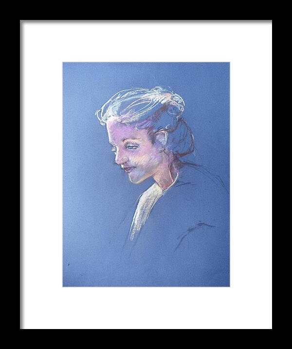 Headshot Framed Print featuring the painting Head study 6 by Barbara Pease