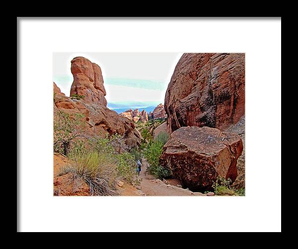 Heading Back On Devils Garden Trail In Arches National Park Framed Print featuring the photograph Heading Back on Devil's Garden Trail in Arches National Park, Utah by Ruth Hager