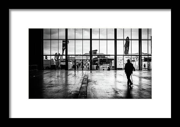 Blackandwhite Framed Print featuring the photograph Heading out - Punchestown, Ireland - Black and white street photography by Giuseppe Milo