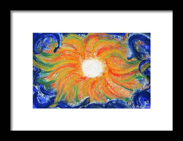 Sun Framed Print featuring the painting Healing sun by Heidi Sieber