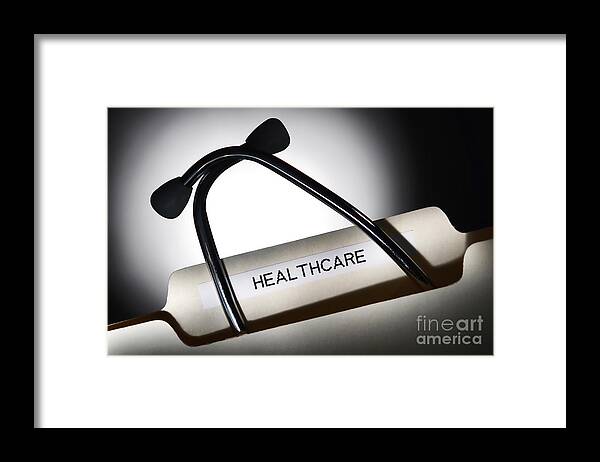 Care Framed Print featuring the photograph Healthcare File Folder by Olivier Le Queinec