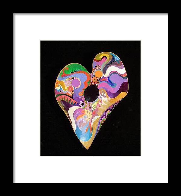 Fauvist Art Framed Print featuring the painting Heart Bowl by Bob Coonts