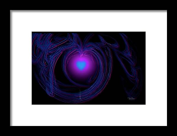 Energy Framed Print featuring the digital art Heart Energy by Bill Posner