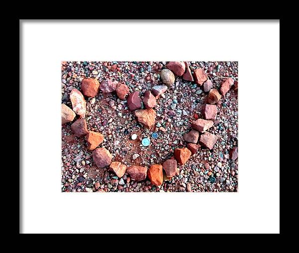 Heart Framed Print featuring the photograph Heart Healing Stones by Mars Besso