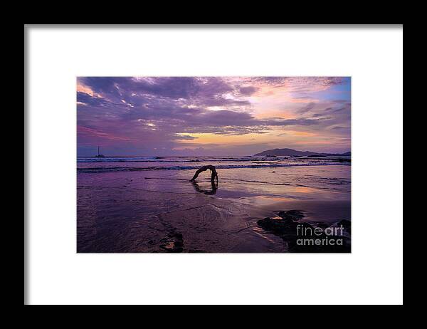 Yoga Framed Print featuring the photograph Heart in the sea. Costa Rica by Ksenia VanderHoff