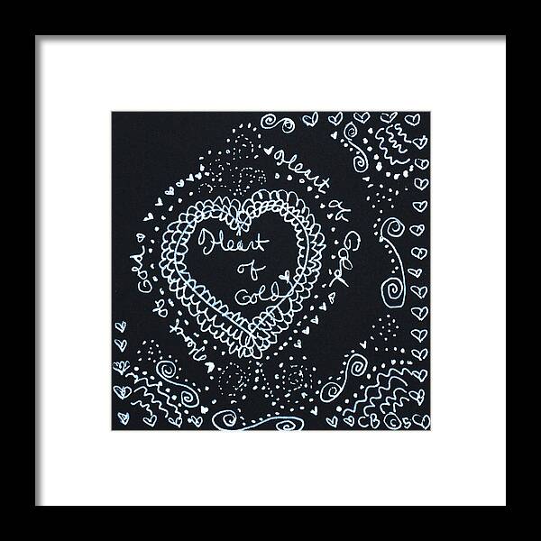 Caregiver Framed Print featuring the drawing Heart Of Gold by Carole Brecht