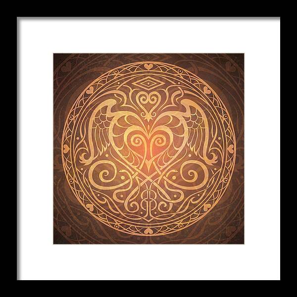 Mandala Framed Print featuring the digital art Heart of Wisdom Mandala by Cristina McAllister