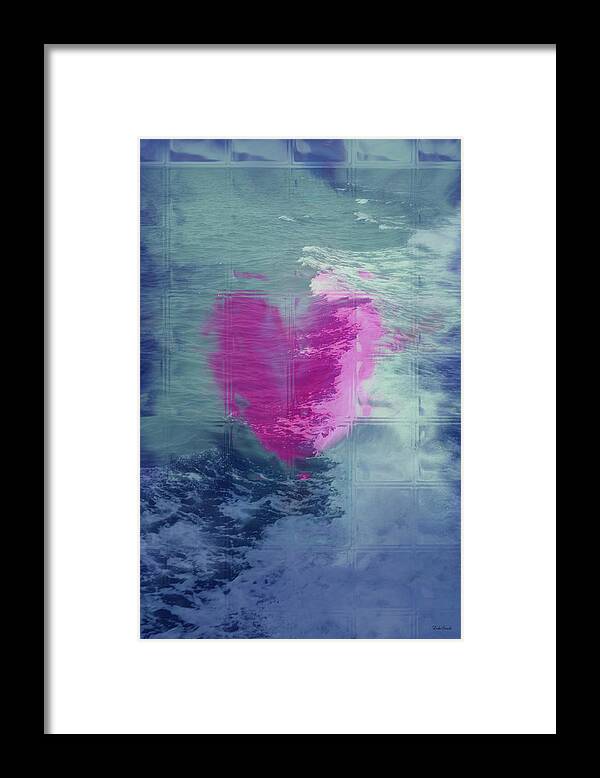 Hearts Framed Print featuring the digital art Heart waves by Linda Sannuti