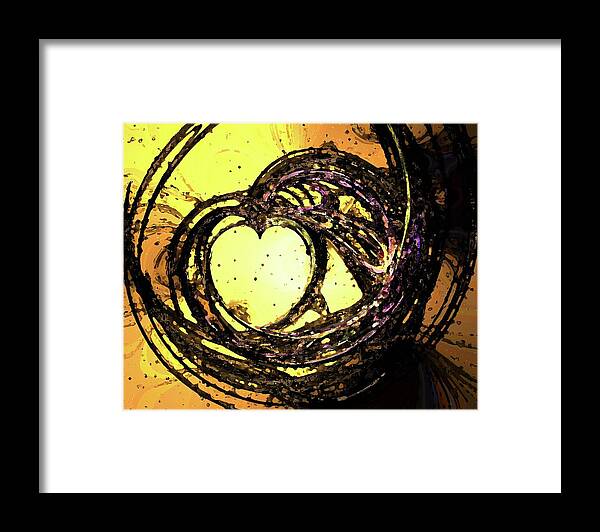 Heart Framed Print featuring the digital art Heart Waves by Mary Morawska