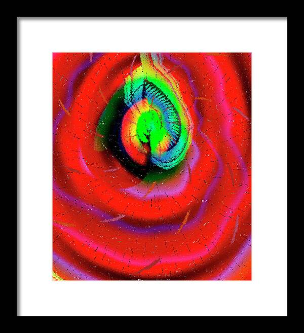 Abstract Framed Print featuring the digital art heartAttack by Harry Hunsberger